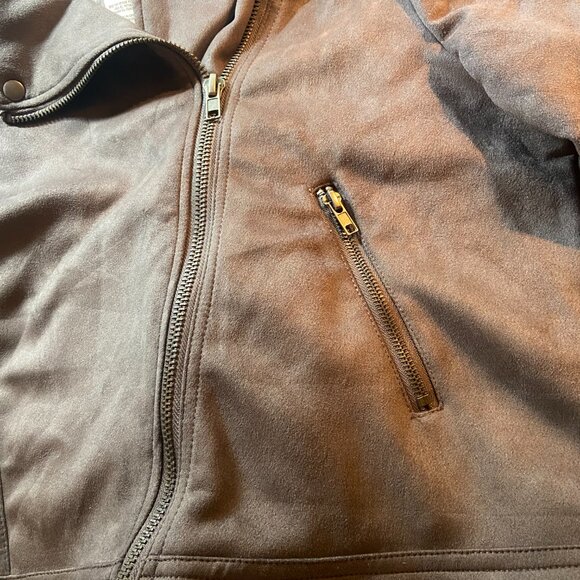 NWT PHILOSOPHY XXL/2XG NICE FAUX SUEDE MOTO GREY ZIPPERED JACKET - Picture 7 of 7